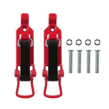 Imagem de Generic 2 pçs pá montagem para rack de telhado martelo gancho liberação rápida portátil durável com parafusos ferramenta organizador pá titular braçadeira, Vermelho