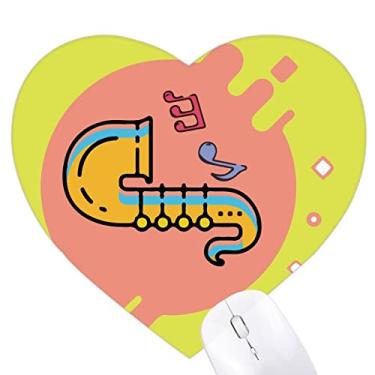 Imagem de Mousepad de coração Tuba Instrumentos Musicais Tapete de Borracha para Escritório