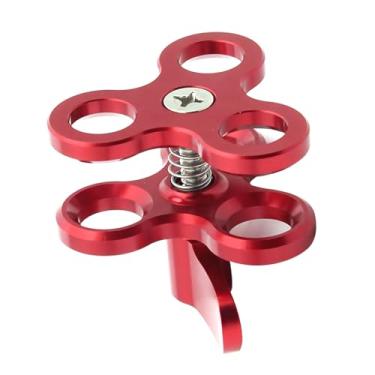 Imagem de Grampo de bola de liga de alumínio com 3 furos de montagem para cabeça esférica de 2,5 cm, clipe de câmera de mergulho de fotografia 360° para lanterna de câmera