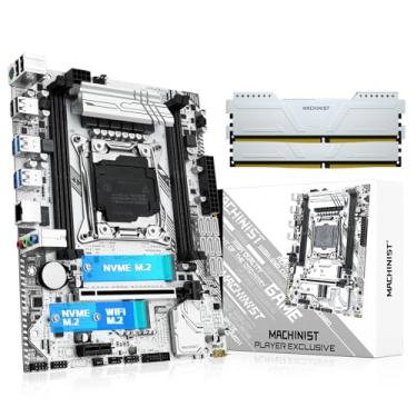 Imagem de MACHINIST Placa-mãe LGA 2011-V3+(2x16GB)32GB de RAM DDR4, Placa-mãe para jogos Intel 5ª/6ª geração X99 com 2133 MHz (PC4-2133) CL15 DIMM Não-ECC 1,2 V Memória de desktop C612 Chipset para E5 V3/V4 K9