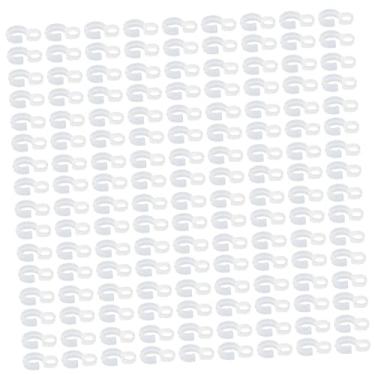 Imagem de Ciieeo 100 Unidades Fivela cabides gancho sapateira com economia de espaço cabide de tubo de guarda-roupa cabideiro pequeno Aço inoxidável ligar roupas fecho Acessórios plástico branco