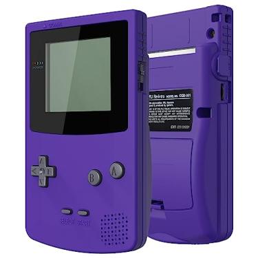 Imagem de Capa de reposição para IPS Ready eXtremeRate roxa e lente de tela preta para Gameboy Color – Adequado para GBC OSD IPS e IPS regular e LCD padrão – Console e tela IPS sem