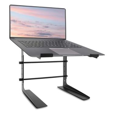 Imagem de Pyle Suporte portátil ajustável para laptop - monitor de mesa antiderrapante de 6,3 a 26,3 polegadas ou suporte de mesa de trabalho de mesa do computador com alinhamento de altura de nível para DJ, PC, jogos, casa ou escritório - PLPTS25