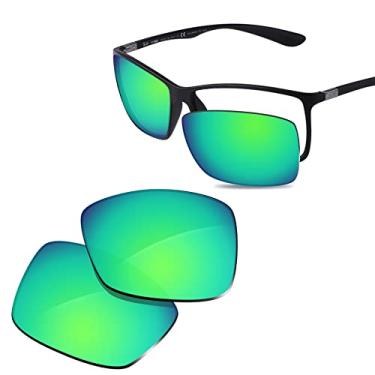 Imagem de Glintbay Lentes de óculos de sol de substituição 100% precisas para Ray-Ban Liteforce RB4179 62 mm - Espelhado verde polarizado