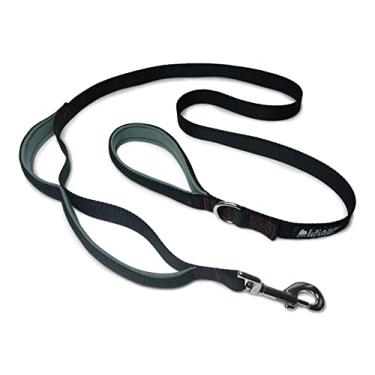 Imagem de (Black/Red/Grey) - Leashboss 3X - Two Handle Dog Leash with Extra Traffic Handle - Heavy Duty Double Padded Handle Lead for Walking and Training Large Dogs - 1.8m - Black