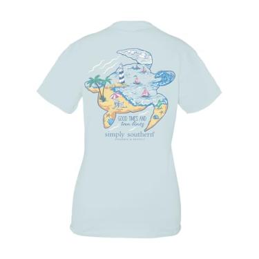 Imagem de Camiseta feminina de manga curta Save The Turtles de ajuste relaxado | Live Your Story | Camiseta feminina elegante e elegante, Farol, XXG
