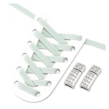 Imagem de Shoelaces Without Tie Kids Adult Width Elastic Laces For Flat Sport Shoes Casual Shoes Accessories (Color : Light Green)