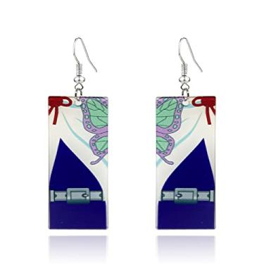 Imagem de QUPENGXU Brincos Kamado Tanjiro Hanafuda, Demon Slayer Tanjirou acrílico Kimetsu No Yaiba Cosplay Anime Brincos Presente Anime, Acrílico, np