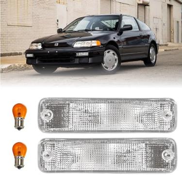 Imagem de Luz de seta USR 88-89 CRX – Lâmpadas de sinalização de para-choque dianteiro transparente (esquerda + direita) - Compatível com Honda CR-X/Civic Hatchback 1988-1989 3 portas/4 portas Sedan todos os