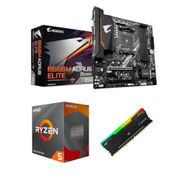 Imagem de KIT PROCESSADOR AMD RYZEN 5 5600GT + PLACA MÃE GIGABYTE B550M AORUS ELITE + 16GB 3200MHZ RGB