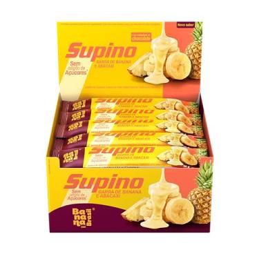 Imagem de Banana Brasil - Barra De Frutas Supino Zero Banana e Abacaxi Com Cobertura Chocolate Branco - (20 unidades de 24g)