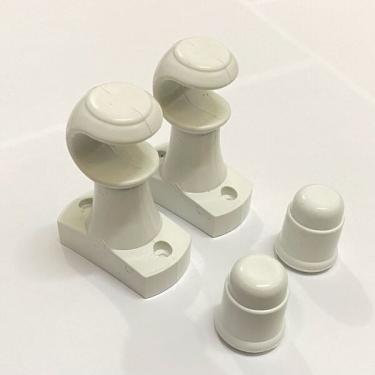 Imagem de Kit 3 Suportes 28mm Branco Para Varão De Cortina