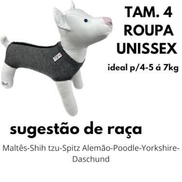 Imagem de Roupa cirurgica roupa pet pos castração para cachorro Unissex (Tamanho 4)