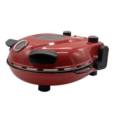 Imagem de Forno Elétrico Pizza Davvero Labravia Importado Itália Assa Rápido  Pedra Refratária Antiaderente 31cm Vermelho 110 127V