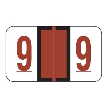 Imagem de Doctor Stuff - File Folder Labels, Number 9, JETER 6100 Match - JRNM Series Chart Stickers, Brown, 15/16" x 1-5/8", #9, 500/Roll