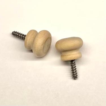 Imagem de Maçanetas de mesa de piano de madeira inacabadas com parafusos - 1 par - Reparo de móveis