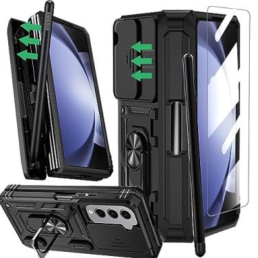 Imagem de YQODSZ Capa para Samsung Galaxy Z Fold 5 com suporte para caneta S e S Pen, [capa de câmera deslizante] Capa para caneta Z Fold 5 5g S Pen TPU + PC proteção de grau militar Z Fold5 5g capa de telefone