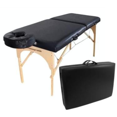 Imagem de Maca Preta Bk Maleta Dobravel Portátil p/Massagem, Tatuagem, Estética