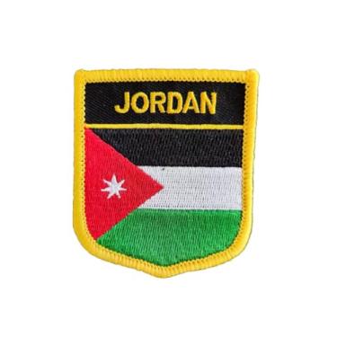 Imagem de Ruoming 1 PÇ Patch de bandeira da Jordânia bordado a ferro ou costurado, tático, militar, nacional da Jordânia
