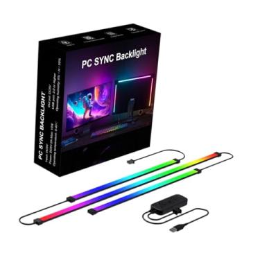 Imagem de Ioensy Acessório de sala de bar LED RGB, controle versátil, barra de luz de mesa de TV dinâmica para jogos de mesa de escritório, Dx23014 1 27inch