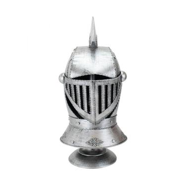 Imagem de Enfeite Capacete Cavaleiro Medieval Prateado 47X25X22Cm