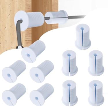 Imagem de Kit de roteamento de cabos Starlink com 10 peças para orifício de parede de 2,5 cm perfurado de silicone, ilhós, ilhós, ilhoses de parede Starlink para cabo Ethernet Starlink (ilhós branco-10)