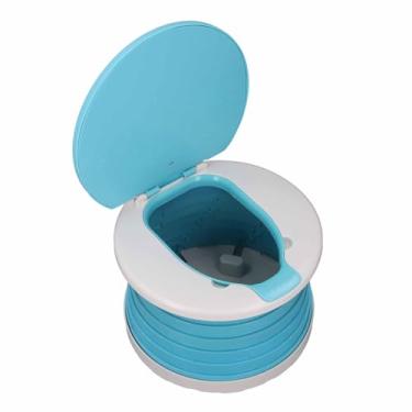 Imagem de Banheiro de treinamento dobrável, Cadeira de penico portátil dobrável em ABS para crianças, Aplicar no assento do vaso sanitário móvel de emergência para acampamento em carro