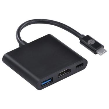 Imagem de Adaptador HUB USB Tipo C X USB Tipo C, HDMI 4K, USB 3.0, 5GBPS 20CM - 