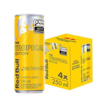 Imagem de Bebida Energética Red Bull Frutas Tropicais - 250ml 4 Unidades, Frutas