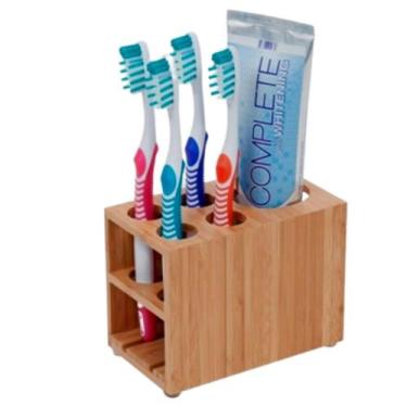 Imagem de Jogo para Banheiro Porta Escova e Pasta de Dente Ecokitchen Mimo Style