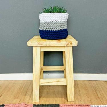 Imagem de Banqueta Média de Madeira Pinus Natural - ArtFactory Design