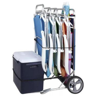 Imagem de Carrinho De Praia Mor Alumínio Com Avanço Para Caixa Térmica