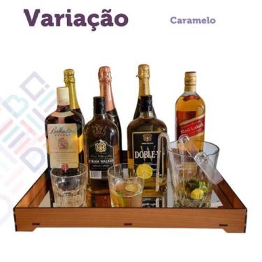 Imagem de Bandeja Espelhada Grande Expositora Bebidas Barista Organizadora Garra