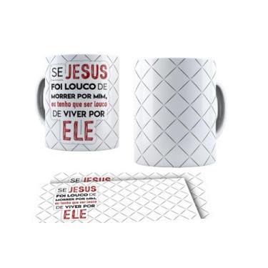 Imagem de Canecas de Porcelana Branca Personalizadas Evangelica Cristã Ele Vive 