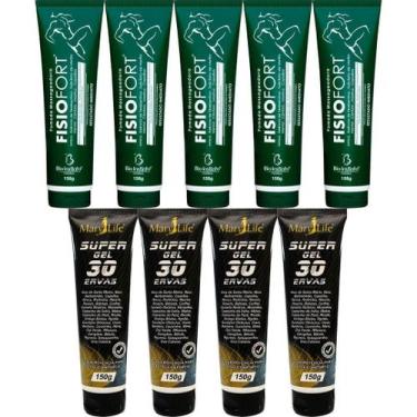 Imagem de Kit 5 Pomada Fisiofort 150G + 4 Super Gel 30 Ervas 150G - Bio Instinto