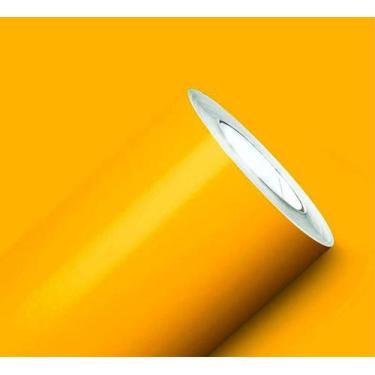 Imagem de Adesivo Vinílico Envelopar Móveis Vidro Fogão Amarelo Médio 7,5m x 50c