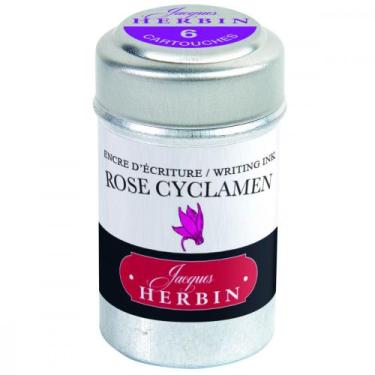 Imagem de Tinta em Cartucho p/ Caneta Tinteiro Herbin Rose Cyclamen