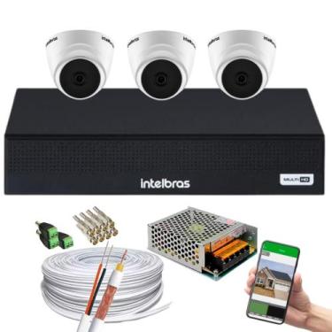 Imagem de Kit 3 Câmera 1220D Mic com Audio Dvr 1004 Intelbras s/hd