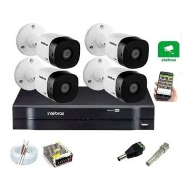 Imagem de Kit Cftv 4 Câmeras Intelbras Vhl 1120b 20m Dvr 4 Canais