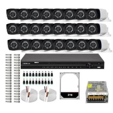 Imagem de Kit 32 Cameras Segurança Hd Dvr Intelbras 32ch mhdx Alta Resolução c/ 