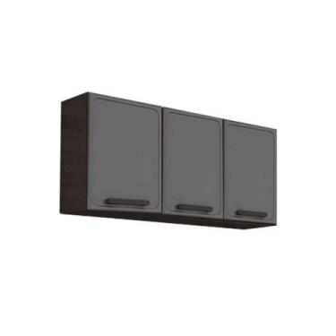 Imagem de Módulo Cozinha Bertolini Estilo Armário 7008 c/ 3 Portas Cinza/Grafite