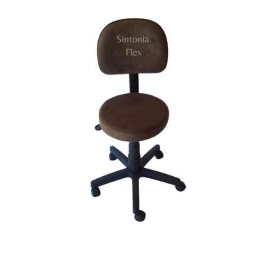 Imagem de Cadeira Mocho Encosto Secretaria Base Rodízio Regulagem - Sintonia Fle