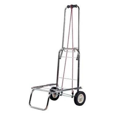 Imagem de Carrinho De Carga Aço Cromado Dobrável100Kg Rodas D Borracha - Cristal