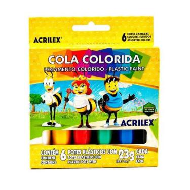Imagem de Cola Colorida Cores Acrilex 23G, 23 g, Colorida
