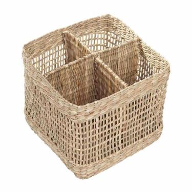 Imagem de Porta Talher e Organizador Fibra Seagrass 18X18X15Cm Rafimex