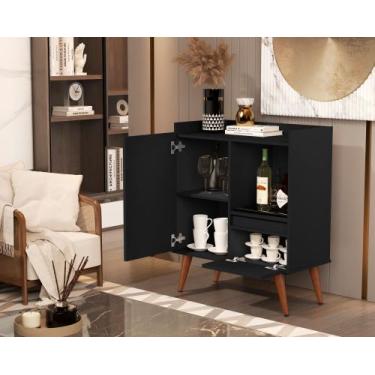 Imagem de Aparador Buffet Retro para Sala de estar ou cozinha com 2 portas e pés