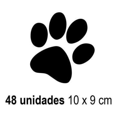 Imagem de Adesivo Patinhas 48 Und Cachorro Pet Shop Vitrine Patas - Adesivo Rei