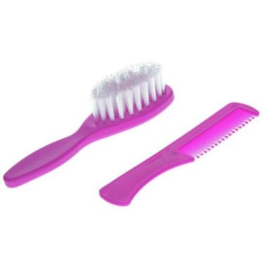 Imagem de Conjunto Pente Escova Bebê Macia Murano Banho Menino Menina, Rosa