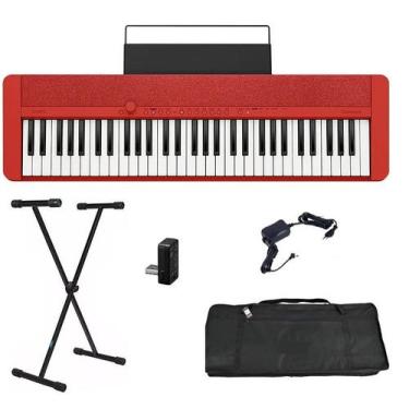Imagem de Teclado Casio Casiotone CT-S1 61 teclas Bluetooth Vermelho + Suporte +