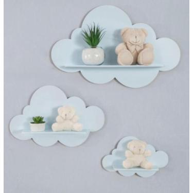 Imagem de Trio De Nichos Modelo Nuvem Em Mdf Quarto De Bebê - Prateleira - Lalu 